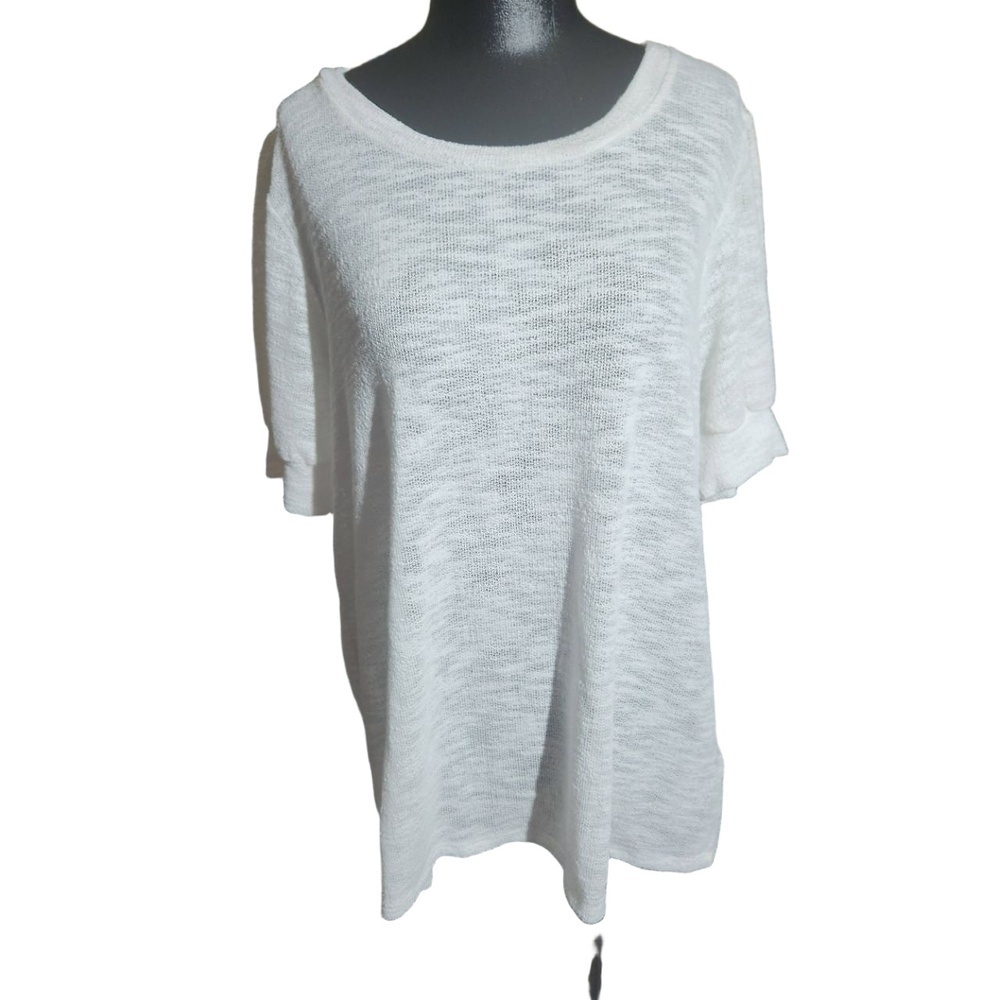 LuLaRoe White Crew Neck Short Sleeve Top Size XL